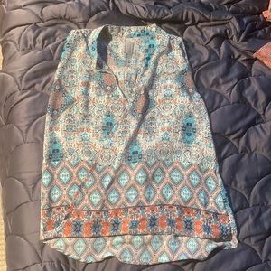 funky pattern cross blouse